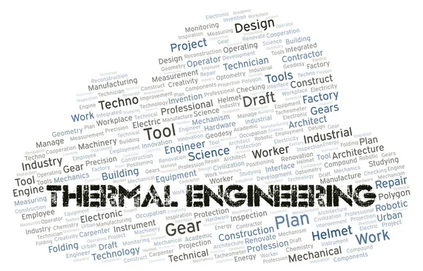 Engenharia Térmica Tipografia Nuvem Palavras Criar Apenas Com Texto — Fotografia de Stock