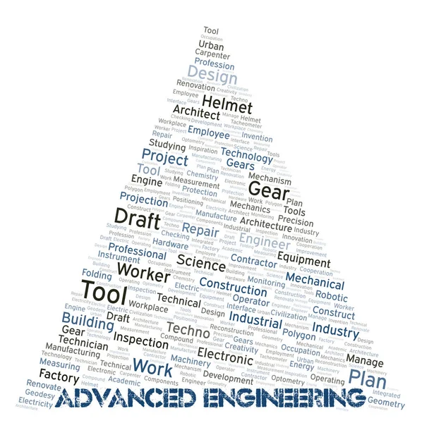 Advanced Engineering Typography Word Cloud Create Text Only — Stock Photo, Image