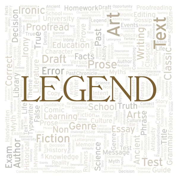 Legend Typography Word Cloud Create Text Only — Stock Photo, Image