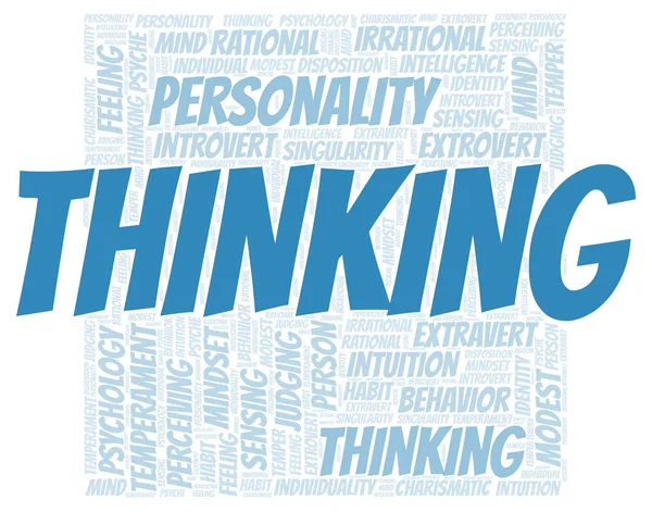 Thinking Typography Word Cloud Create Text Only — Stock Photo, Image