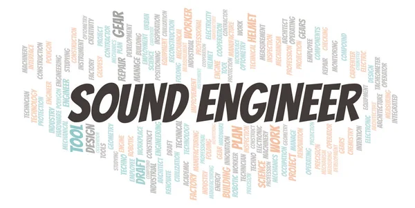 Sound Engineer Tipografia Nuvem Palavras Criar Apenas Com Texto — Fotografia de Stock