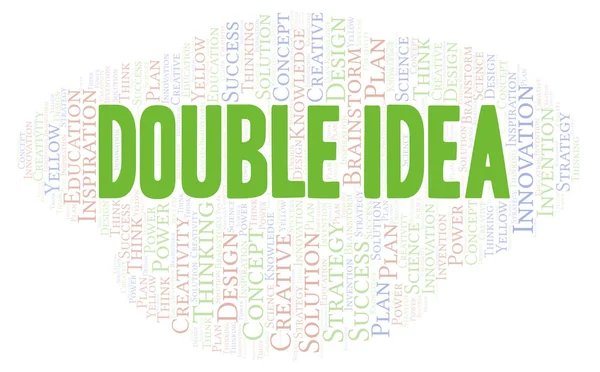 Double Idea Typografie Wortwolke Nur Mit Text Erstellen — Stockfoto