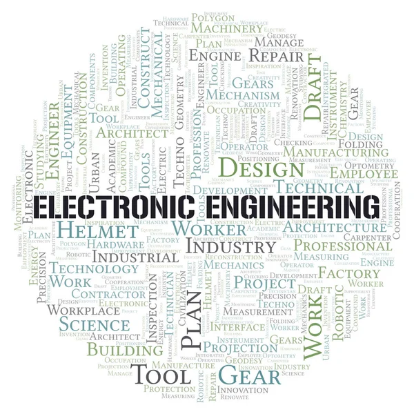 Engenharia Eletrônica Tipografia Nuvem Palavras Criar Apenas Com Texto — Fotografia de Stock