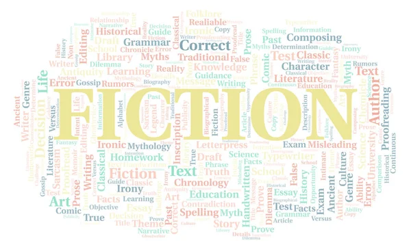 Fiction Typography Word Cloud Create Text Only — Stock Photo, Image