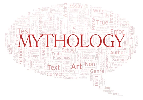 Mythologie Typografie Woord Cloud Maken Met Alleen Tekst — Stockfoto