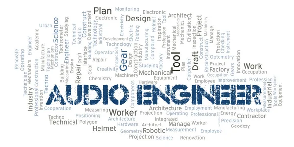 Audio Engineer typography word cloud create with text only