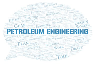 Petrol Mühendisliği kelime kelime bulutu sadece metin ile oluşturulur