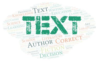 Metin tipografi kelime bulutu sadece metin ile oluşturulur