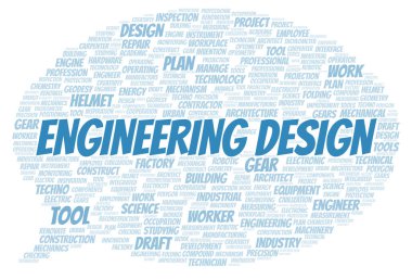Mühendislik Tasarım kelime bulutu sadece metin ile oluşturulur