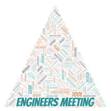 Mühendisler tipografi kelime bulut sadece metin ile oluşturulur