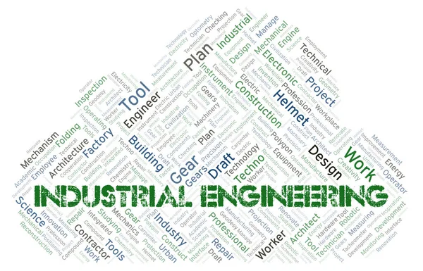 Industrial Engineering Typografie Wortwolke Nur Mit Text Erstellen — Stockfoto