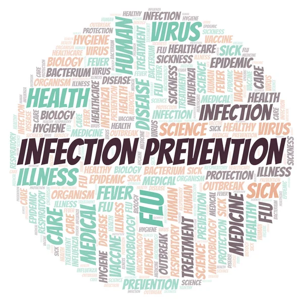 Enfeksiyon Önleme Kelime Kelime Bulutu Sadece Metin Ile Oluşturulur — Stok fotoğraf