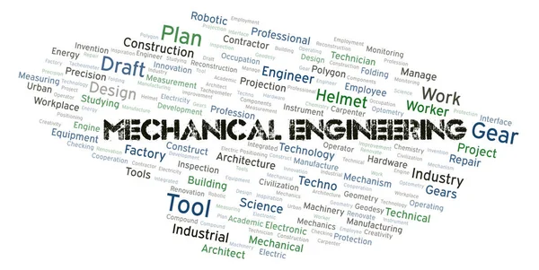 Mechanical Engineering typography word cloud create with text only