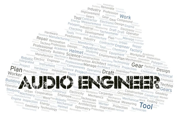 Audio Engineer Typografie Wortwolke Nur Mit Text Erstellen — Stockfoto