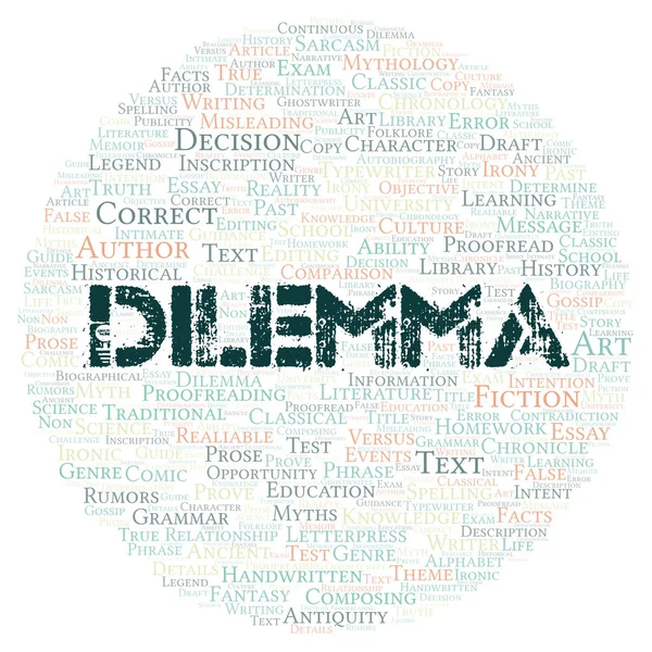 Dilemma Typografie Wortwolke Nur Mit Text Erzeugen — Stockfoto