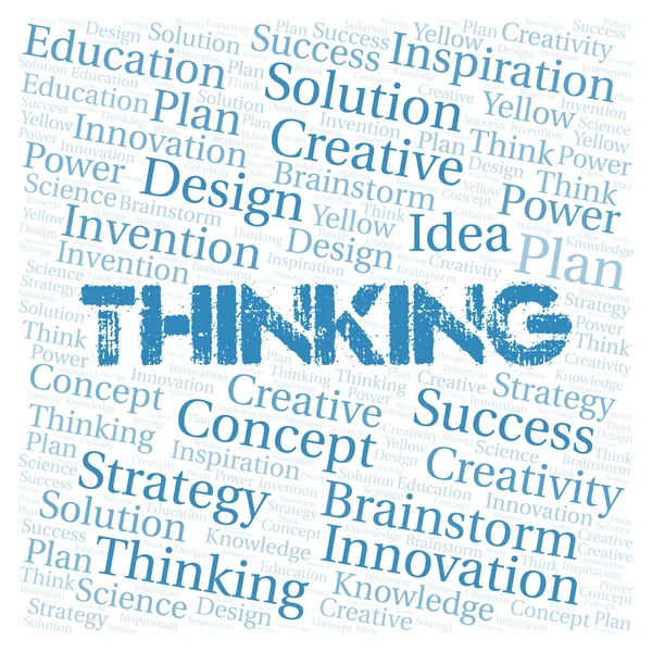 Thinking Typography Word Cloud Create Text Only — Stock Photo, Image