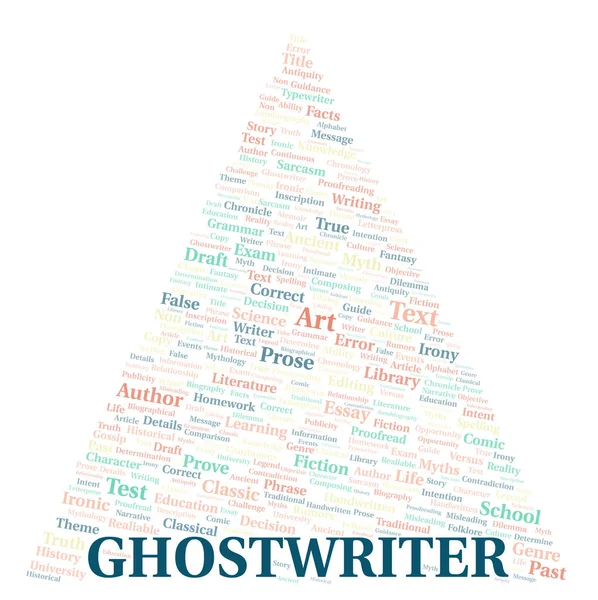 Ghostwriter Typografie Wortwolke Nur Mit Text Erstellen — Stockfoto