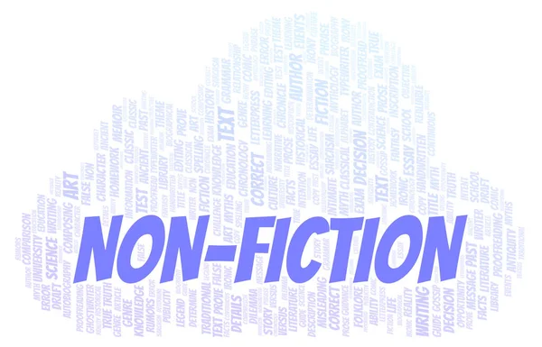 Non Fiction Typografie Wortwolke Nur Mit Text Erstellen — Stockfoto