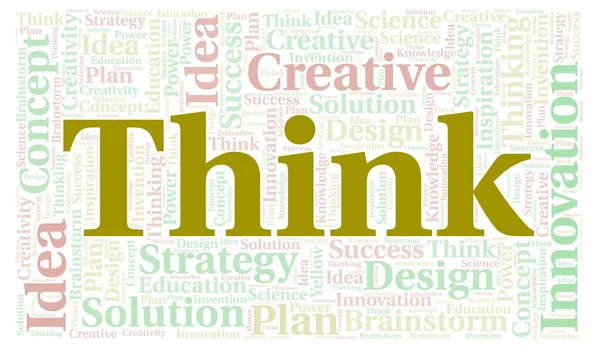 Think Typography Word Cloud Create Text Only — Stock Photo, Image