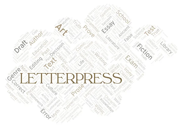 Letterpress Typography Word Cloud Create Text Only — Stock Photo, Image