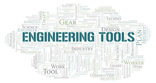 Herramientas Ingeniería Tipografía Palabra Nube Crear Solo Con Texto — Foto de Stock