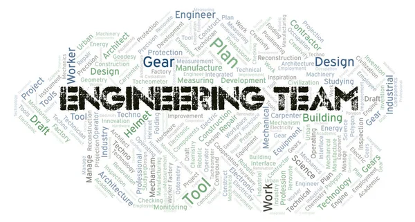 Engineering Team Typography Word Cloud Create Text Only — Stock Photo, Image