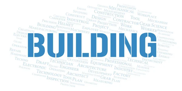 Building Typography Word Cloud Create Text Only — Stock Photo, Image