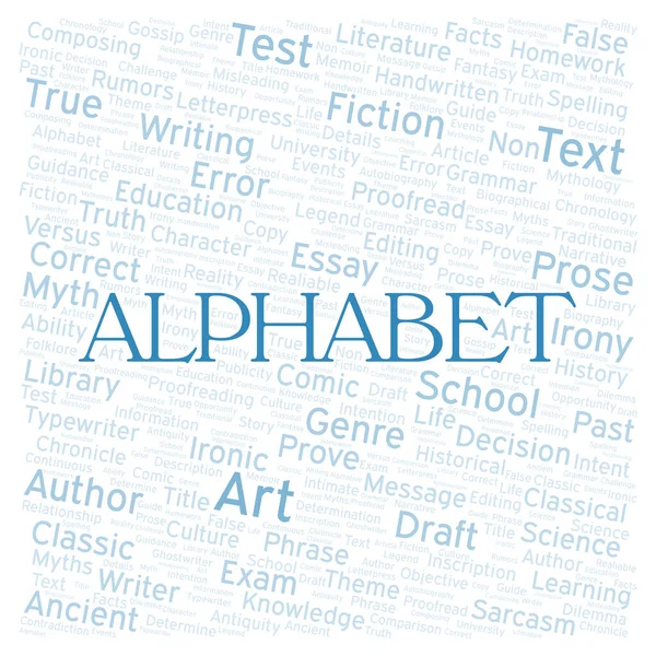 Alfabet Typografie Woord Cloud Maken Met Alleen Tekst — Stockfoto
