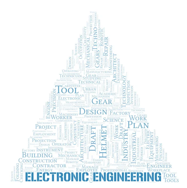 Electronic Engineering Typography Word Cloud Create Text Only — Stock Photo, Image