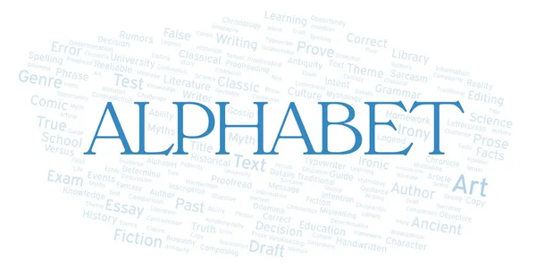 Alfabet Typografie Woord Cloud Maken Met Alleen Tekst — Stockfoto