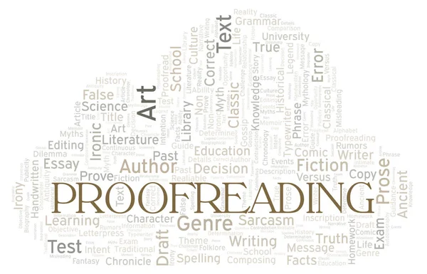 Proofreading Typography Σύννεφο Λέξη Δημιουργούν Μόνο Κείμενο — Φωτογραφία Αρχείου