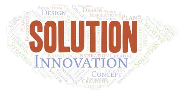 Solution Typography Word Cloud Create Text Only — Stock Photo, Image