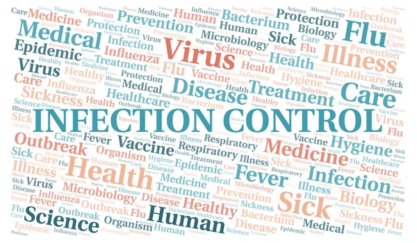 Infection Control Typografia Słowo Chmura Tworzyć Tylko Tekstem — Zdjęcie stockowe