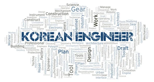 Coreano Engenheiro Tipografia Nuvem Palavras Criar Apenas Com Texto — Fotografia de Stock