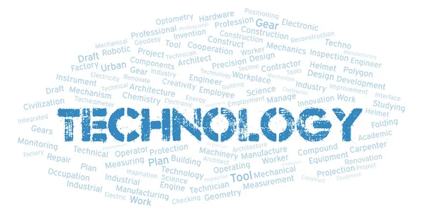 Technology Typography Word Cloud Create Text Only — Stock Photo, Image