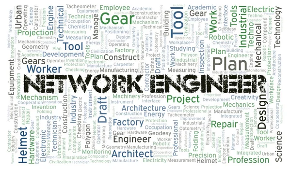 Network Engineer Typografie Woord Cloud Maken Met Alleen Tekst — Stockfoto
