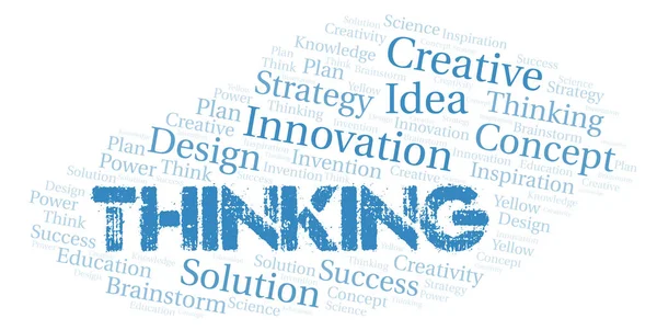 Thinking Typography Word Cloud Create Text Only — Stock Photo, Image