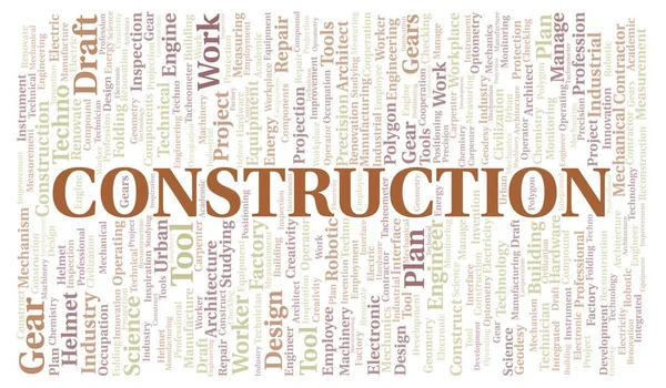 Construction Typography Word Cloud Create Text Only — Stock Photo, Image