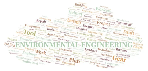 Engenharia Ambiental Tipografia Nuvem Palavras Criar Apenas Com Texto — Fotografia de Stock