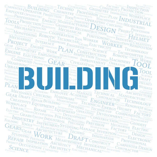 Building Typography Word Cloud Create Text Only — Stock Photo, Image