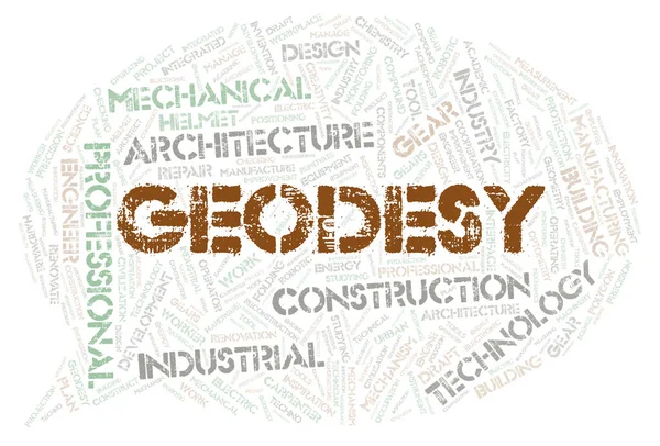 Geodesy typography word cloud create with text only