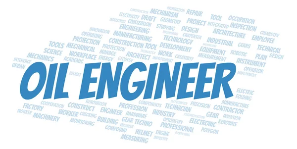 Oil Engineer Typography Word Cloud Create Text Only — Stock Photo, Image