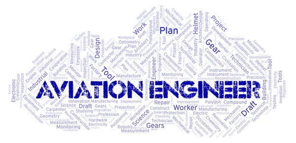 Инженер Авиации Типографика Слово Облако Создать Текстом — стоковое фото