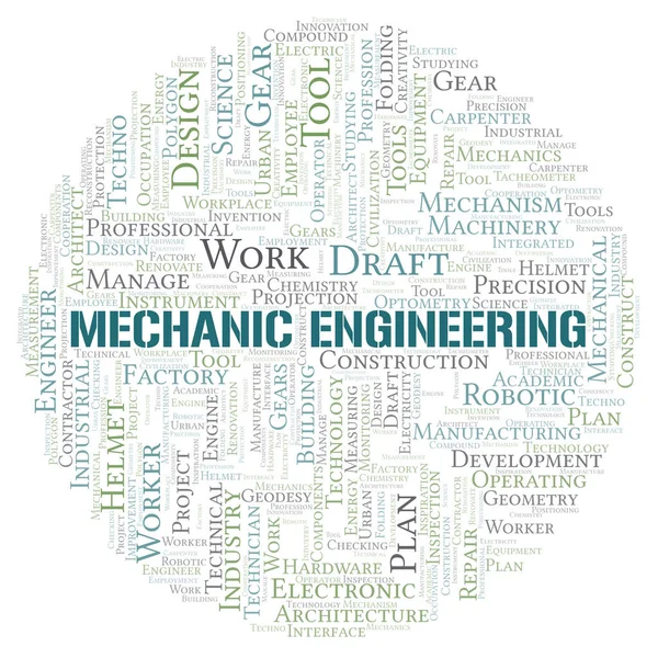 Mechanic Engineering typography word cloud create with text only