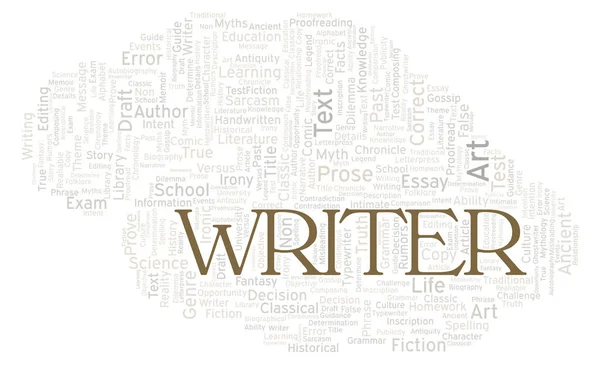 Writer Typography Word Cloud Create Text Only — Stock Photo, Image