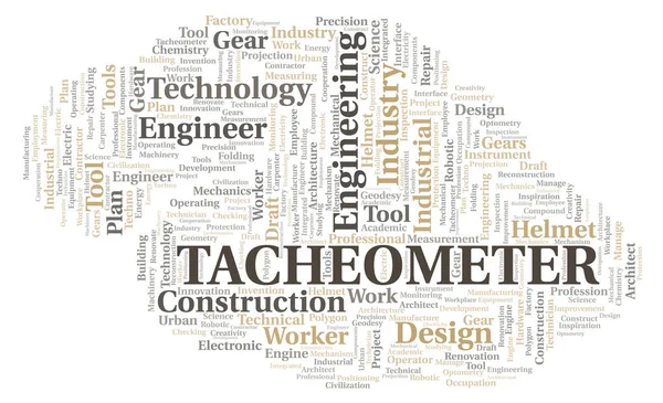 Tacheometer Typografie Woord Cloud Maken Met Alleen Tekst — Stockfoto
