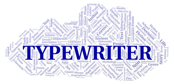 Typewriter Typography Word Cloud Create Text Only — Stock Photo, Image