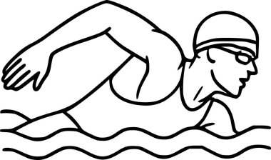 Havuzda yüzen adam.