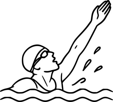 Dalış yüzücü simgesi ana hatlarıyla