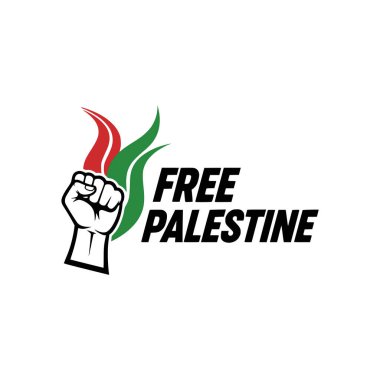 Beyaz arka planda Filistin bayrağı, vektör illüstrasyonu.